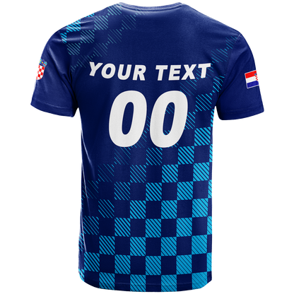 Custom Croatia Football 2022 Champions Pride T-Shirt Blue Graphic Tee