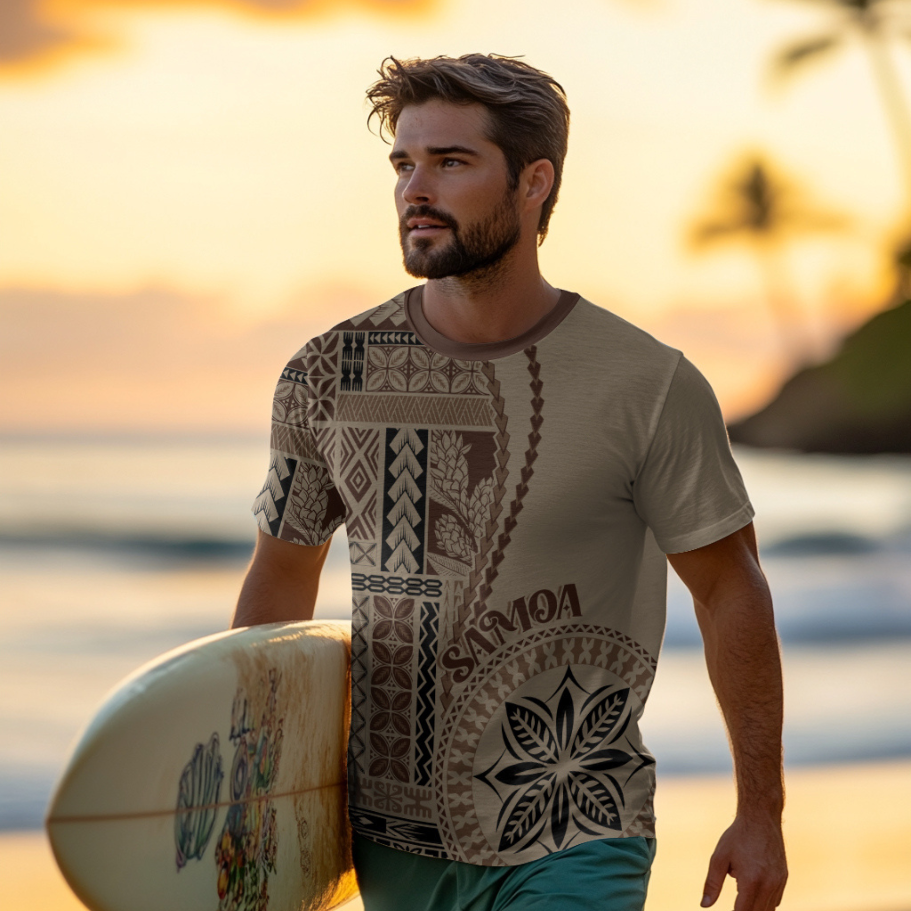 Samoa Siapo Motif T-Shirt Classic Style Graphic Tee