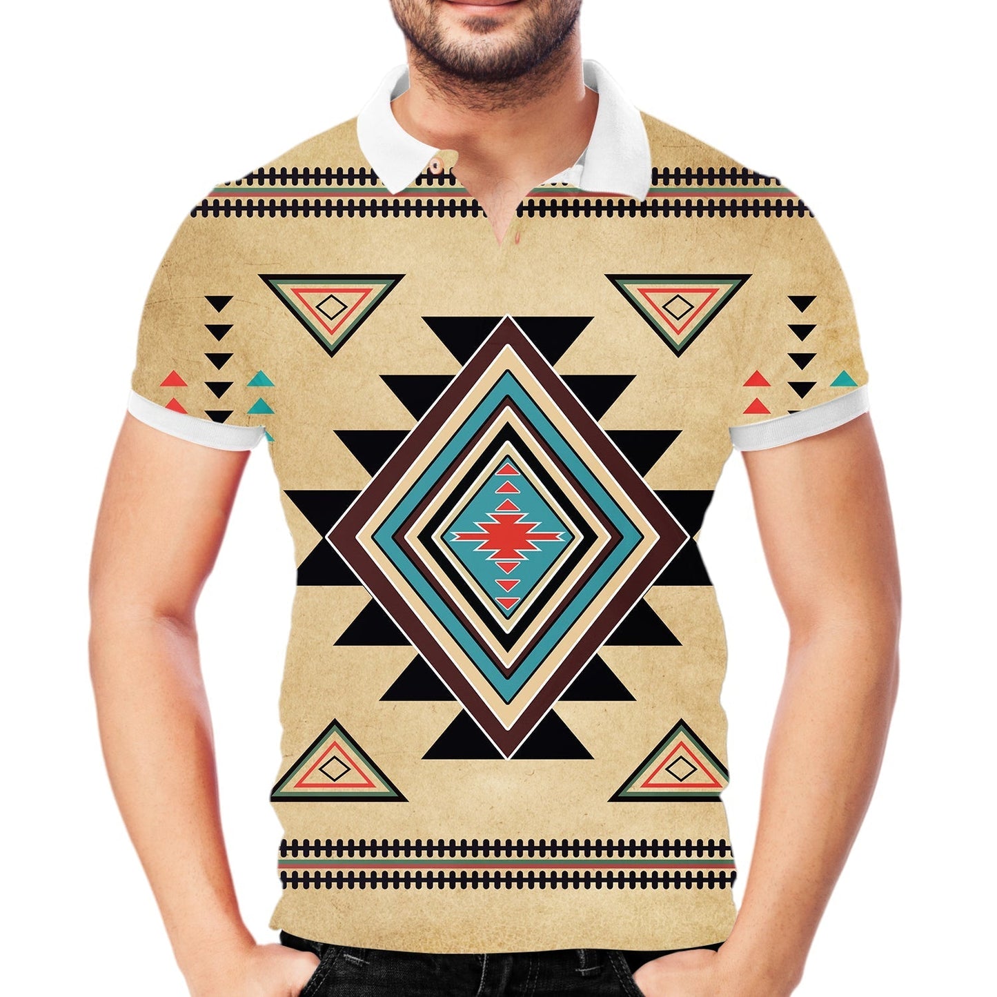 Southwest Symbol Native American Polo T-Shirt 3D LT10 Graphic Tee