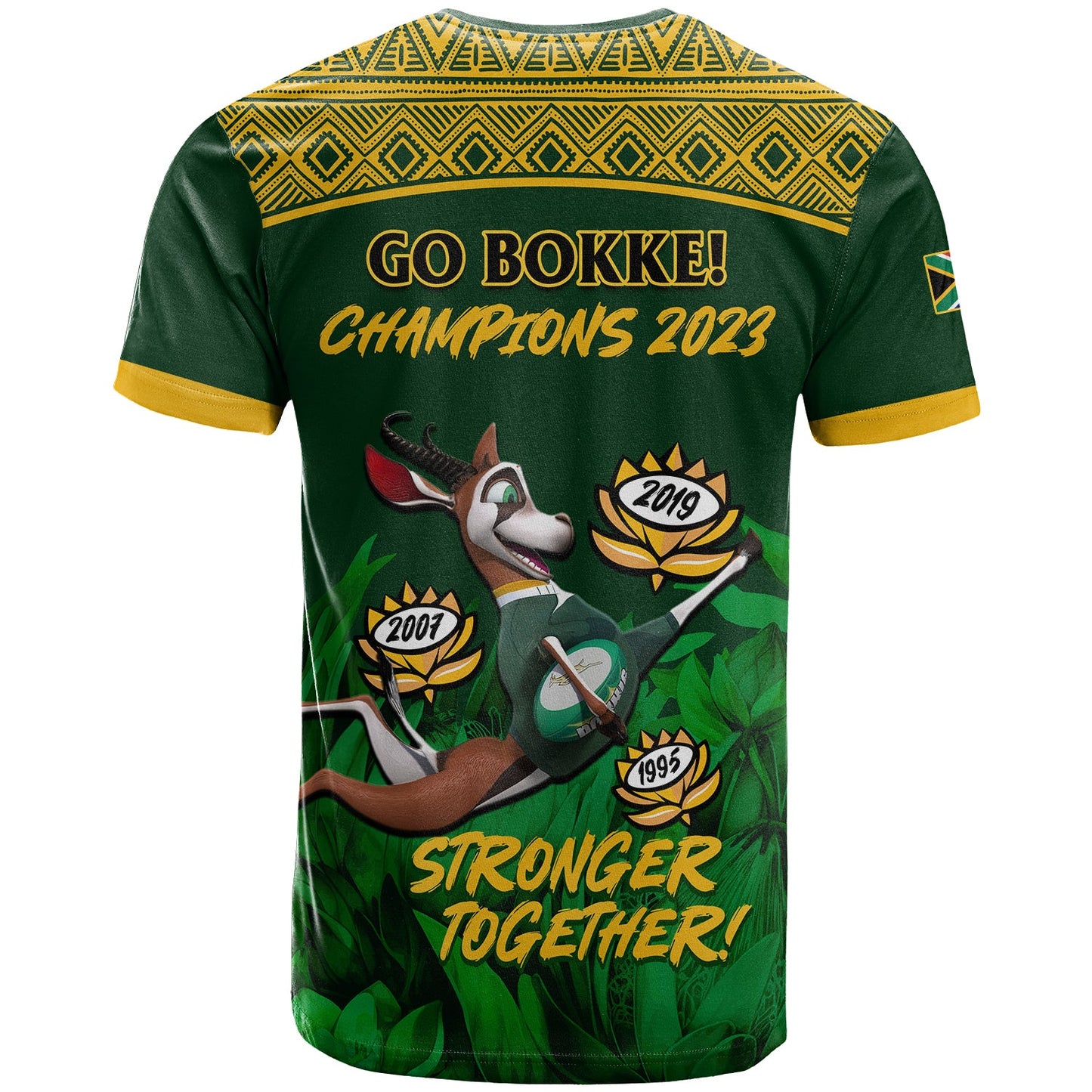 South Africa Rugby T-Shirt Go Champions Springboks History Proud Graphic Tee