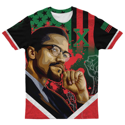 African T-Shirt African American Flag Malcolm X Tee Graphic Tee
