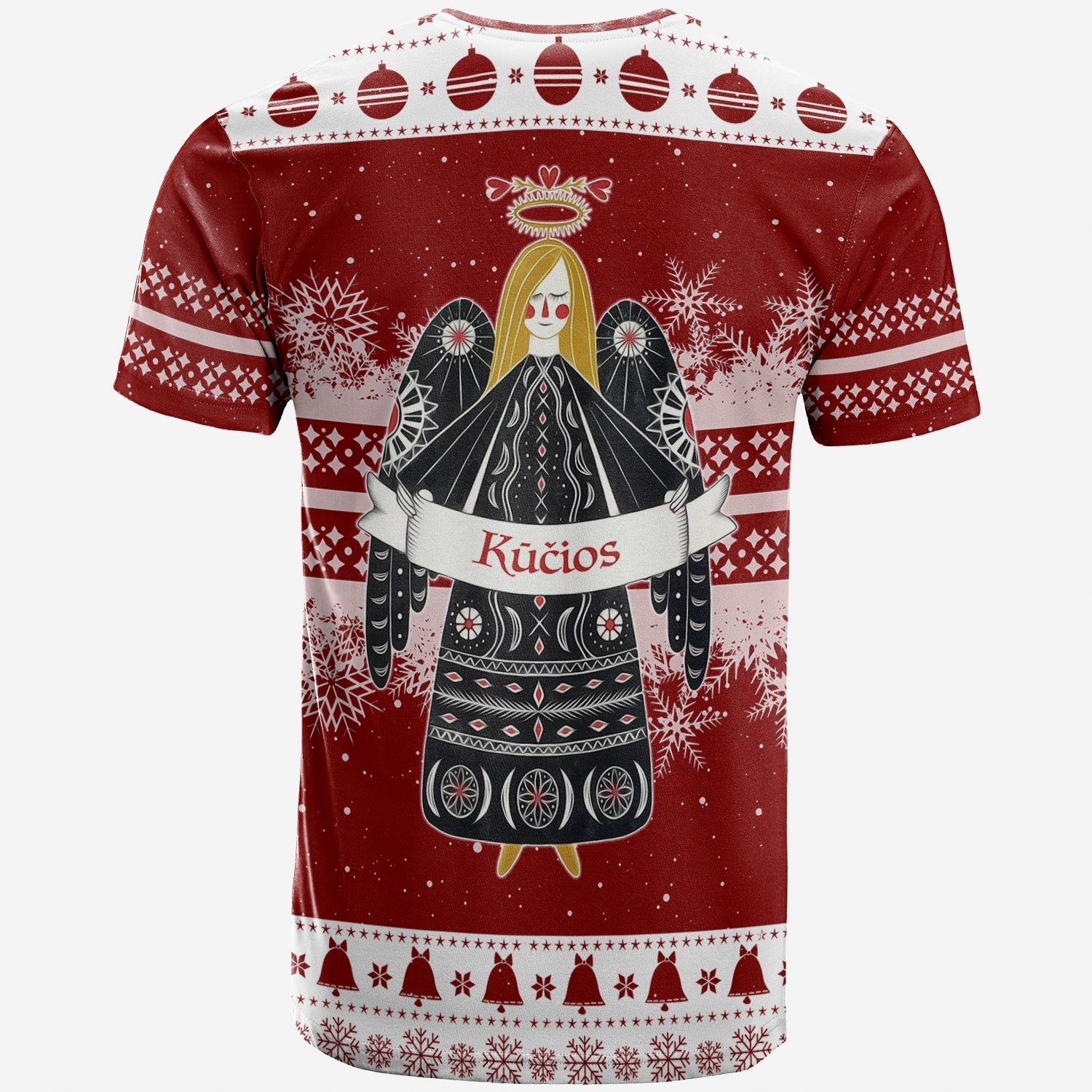Kios Angel Lithuania Folk Style Christmas T-Shirt Graphic Tee