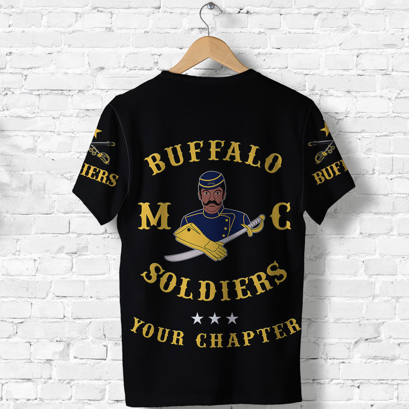 Custom Buffalo Soldiers Motorcycle Club BSMC T-Shirt Simple Style Black Graphic Tee