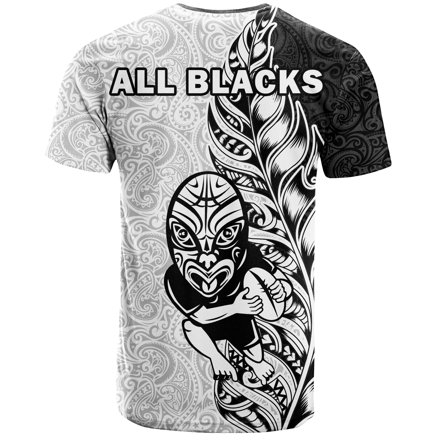New Zealand Maori All Black Rugby T-Shirt Graphic Tee