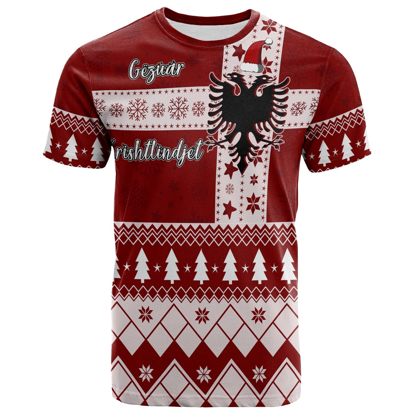 Albanian Eagle Simple Style Christmas Pattern T-Shirt Graphic Tee