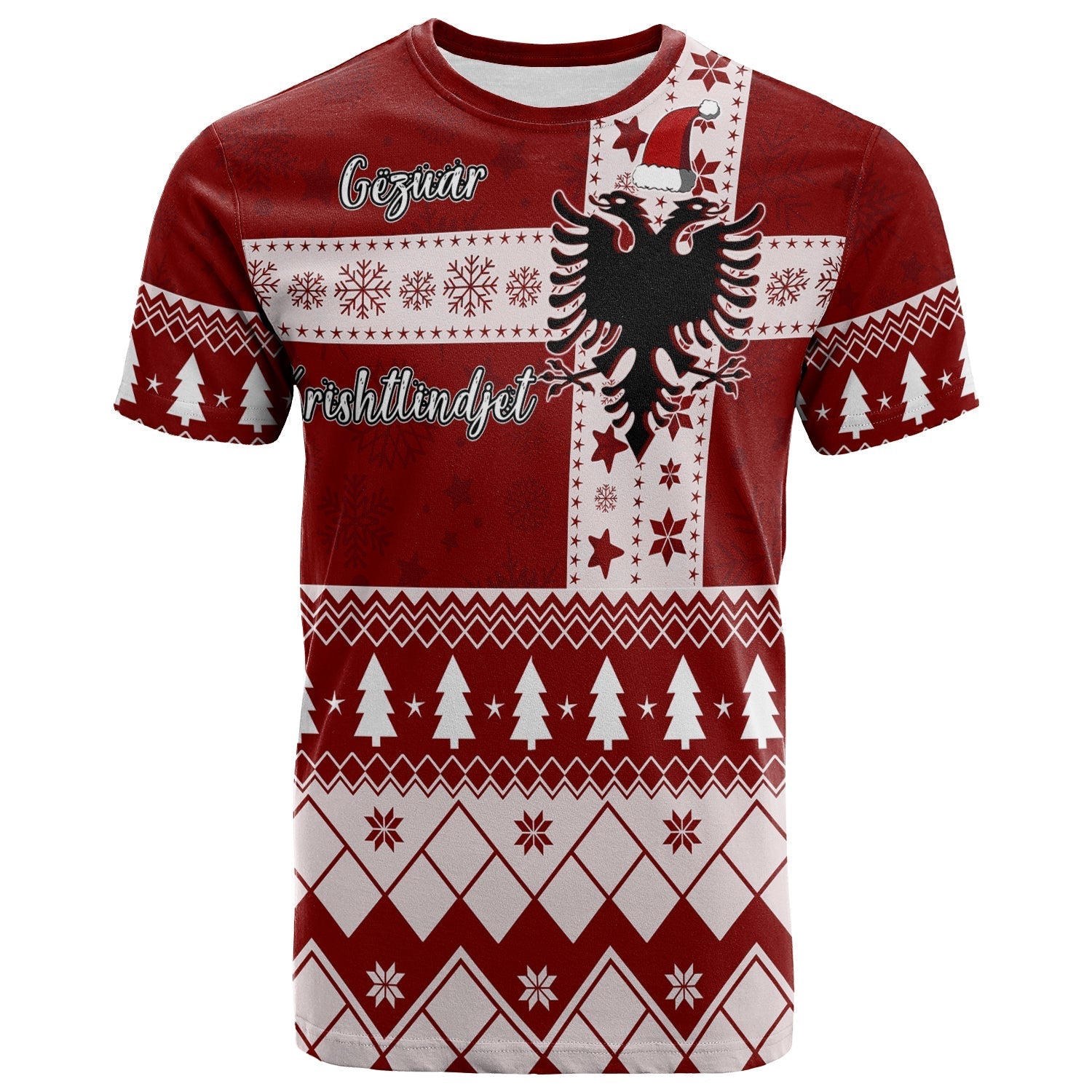 Albanian Eagle Simple Style Christmas Pattern T-Shirt Graphic Tee