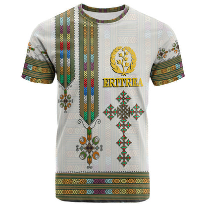 Eritrea T-Shirt Flag Of Eritrean Tibeb Style Graphic Tee