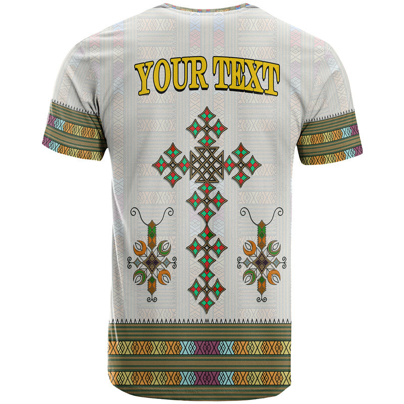 Custom Ethiopia T-Shirt Ethiopian Tibeb Pattern Style Graphic Tee