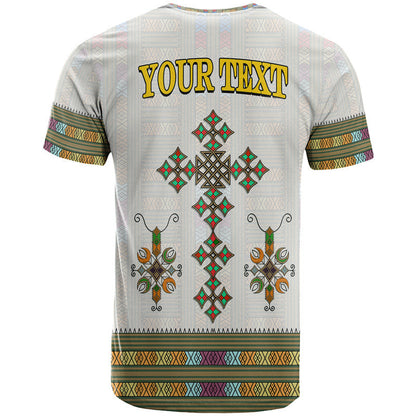Custom Ethiopia T-Shirt Ethiopian Tibeb Pattern Style Graphic Tee