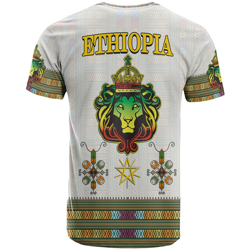 Ethiopia T-Shirt Ethiopian Lion Of Judah Tibeb Style Graphic Tee