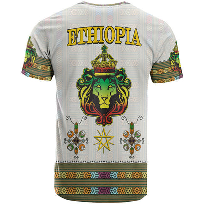 Ethiopia T-Shirt Ethiopian Lion Of Judah Tibeb Style Graphic Tee