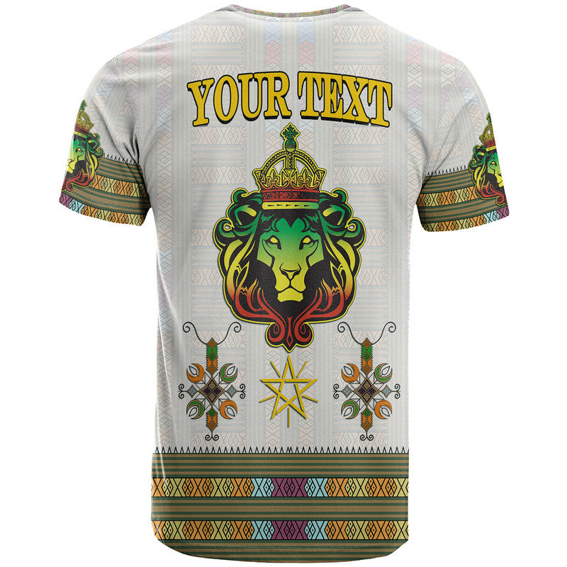Custom Ethiopia T-Shirt Ethiopian Lion Of Judah Tibeb Style Graphic Tee