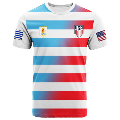 Custom USA and Uruguay T-Shirt Football 2022 Graphic Tee