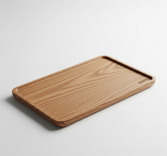 Aizots Vintage Wooden Serving Tray – Rustic Handcrafted Table Decor with Handles