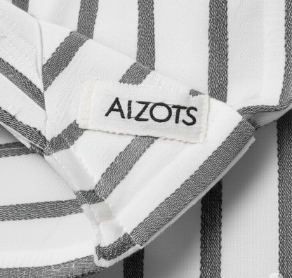 Aizots Striped Cotton Tablecloth – Classic Italian Red & White Checkered Dining Linen