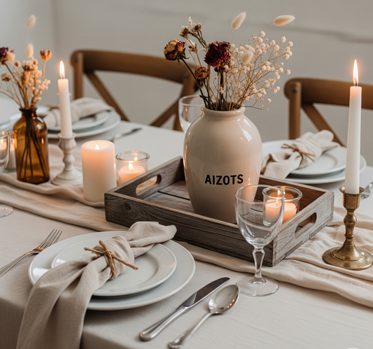 Aizots Vintage Stoneware Vase – Handmade Ceramic Bud Vase for Rustic Table Decor