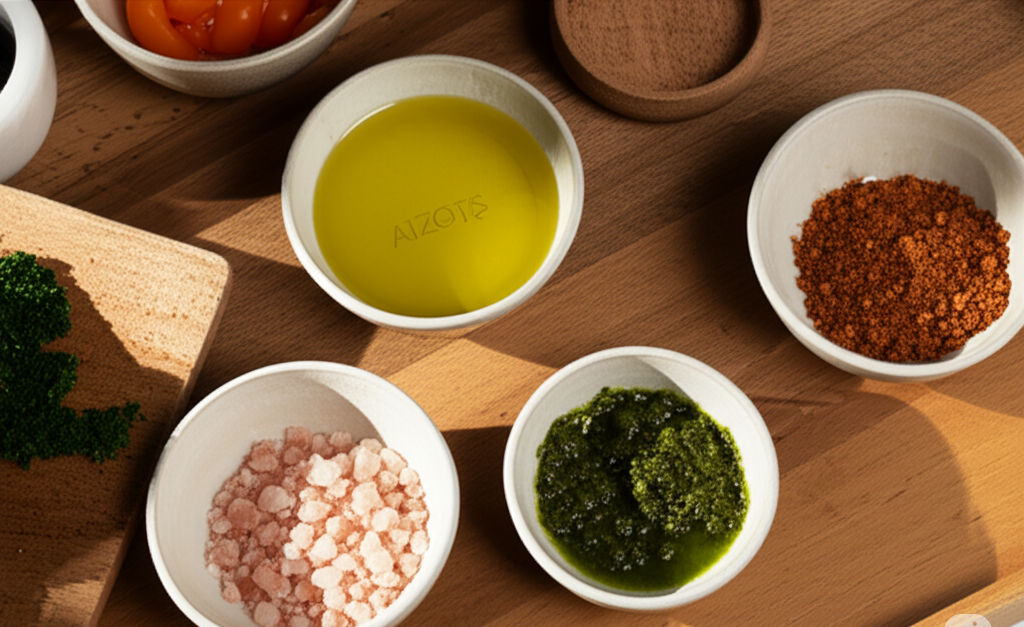 Aizots Hand-Glazed Stoneware Dipping Bowls – Set of 3 Artisan Mini Bowls for Sauces & Spices