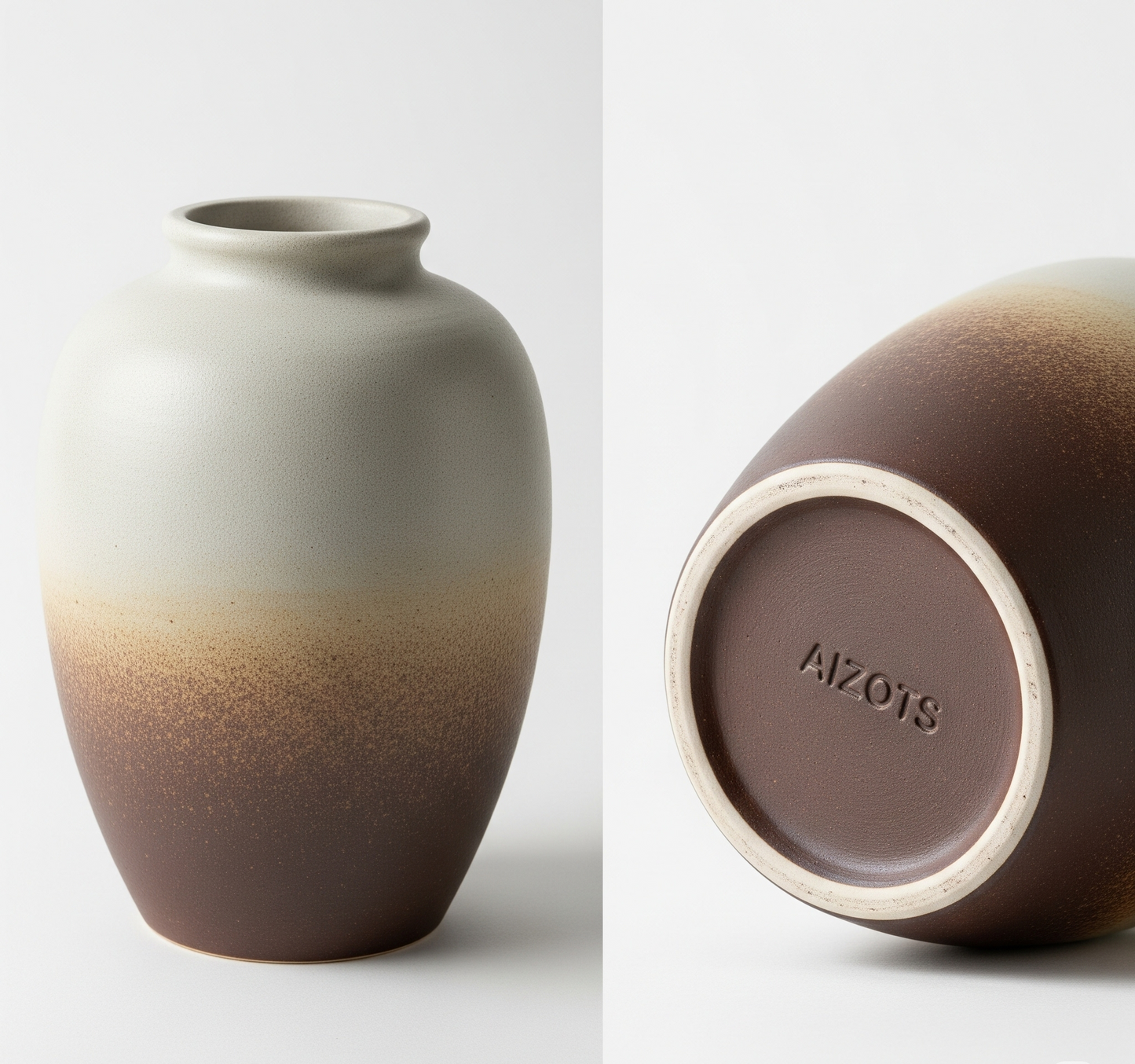 Aizots Vintage Stoneware Vase – Handmade Ceramic Bud Vase for Rustic Table Decor