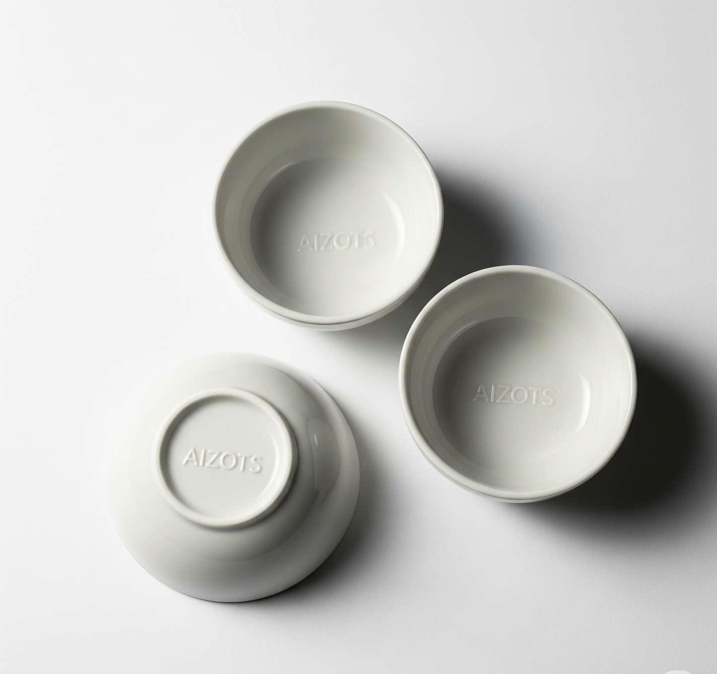 Aizots Hand-Glazed Stoneware Dipping Bowls – Set of 3 Artisan Mini Bowls for Sauces & Spices
