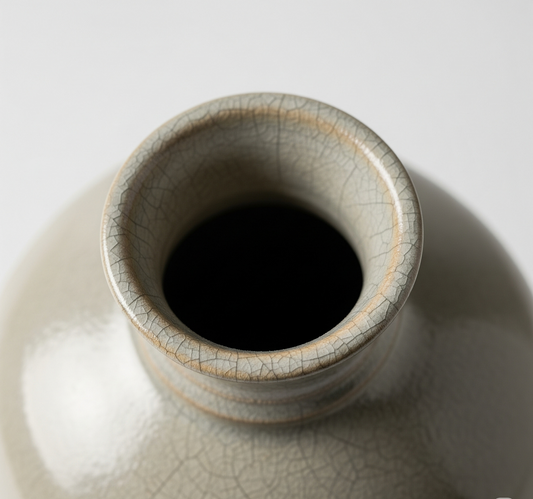 Aizots Vintage Stoneware Vase – Handmade Ceramic Bud Vase for Rustic Table Decor