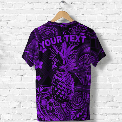 Custom Hawaii Pineapple Polynesian T-Shirt Unique Style Purple Graphic Tee