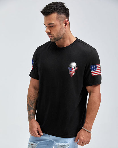 If This Flag Offends You Skull Crack Flag Mens Patriotic T-Shirt Graphic Tee