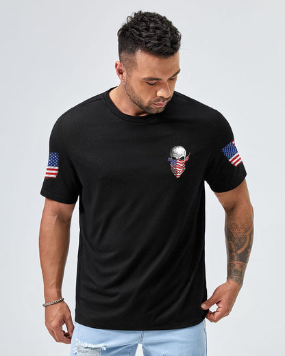 If This Flag Offends You Skull Crack Flag Mens Patriotic T-Shirt Graphic Tee