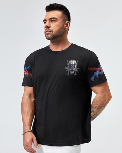 Respect Is Earned Metal Skull Men's Patriotic T-Shirt Graphic Tee