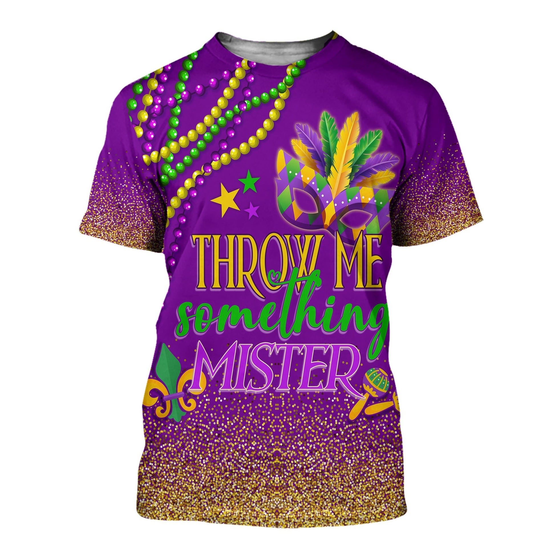 T-Shirt Mardi Gras Throw Me Something Mister Purple Graphic Tee