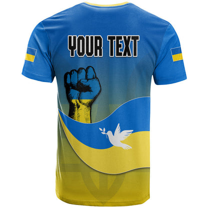 Custom Ukraine T-Shirt National Flag Style Graphic Tee