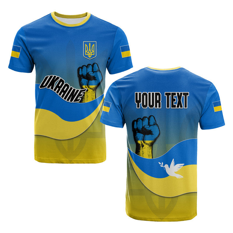 Custom Ukraine T-Shirt National Flag Style Graphic Tee