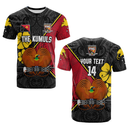 Custom The Kumuls PNG T-Shirt Papua New Guinea Polynesian Dynamic Style Black Graphic Tee