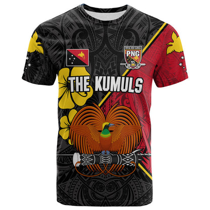 Custom The Kumuls PNG T-Shirt Papua New Guinea Polynesian Dynamic Style Black Graphic Tee