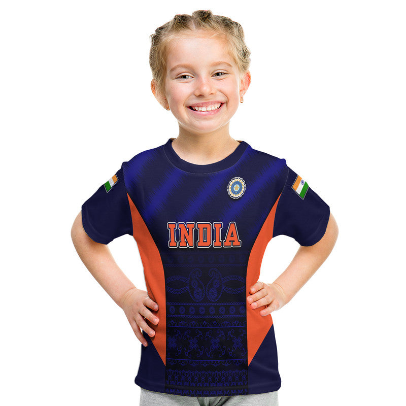 Custom India National Cricket Team T-Shirt Men In Blue Sports Style Graphic Tee