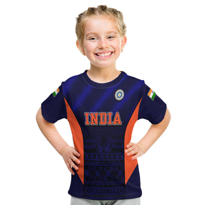 Custom India National Cricket Team T-Shirt Men In Blue Sports Style Graphic Tee