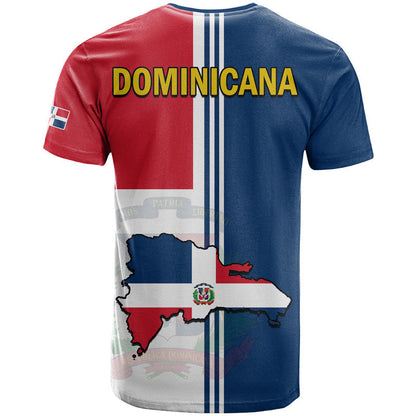 Dominican Republic T-Shirt Coat Of Arms And Flag Map Graphic Tee