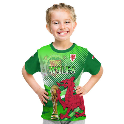 Custom Wales Football Champions Qatar 2022 Sport Style T-Shirt Green Graphic Tee