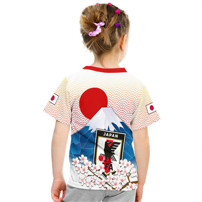 Japan Football Mount Fuji Sakura Sunset T-Shirt Graphic Tee