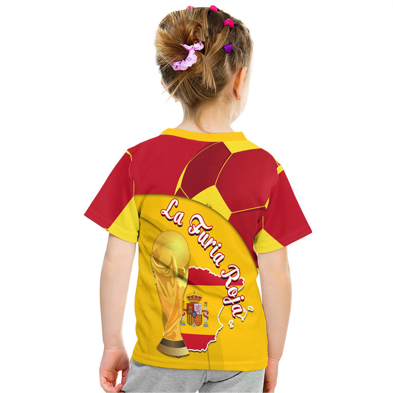 Spain Football Champions T-Shirt Spain Flag With Soccer Ball Graphic Tee