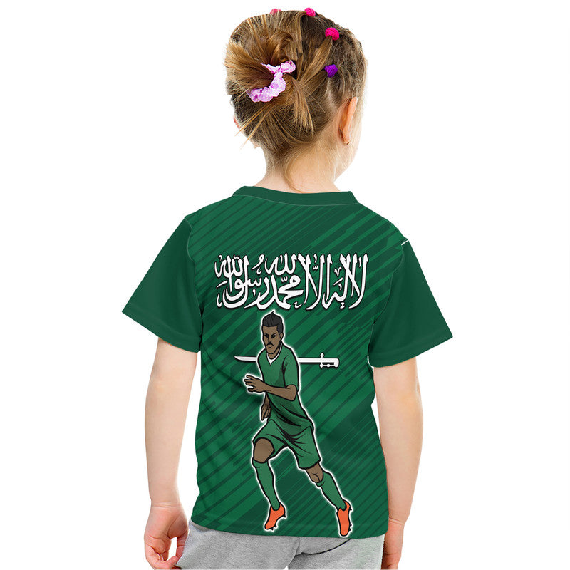 Saudi Arabia Football with Flag Background T-Shirt Graphic Tee