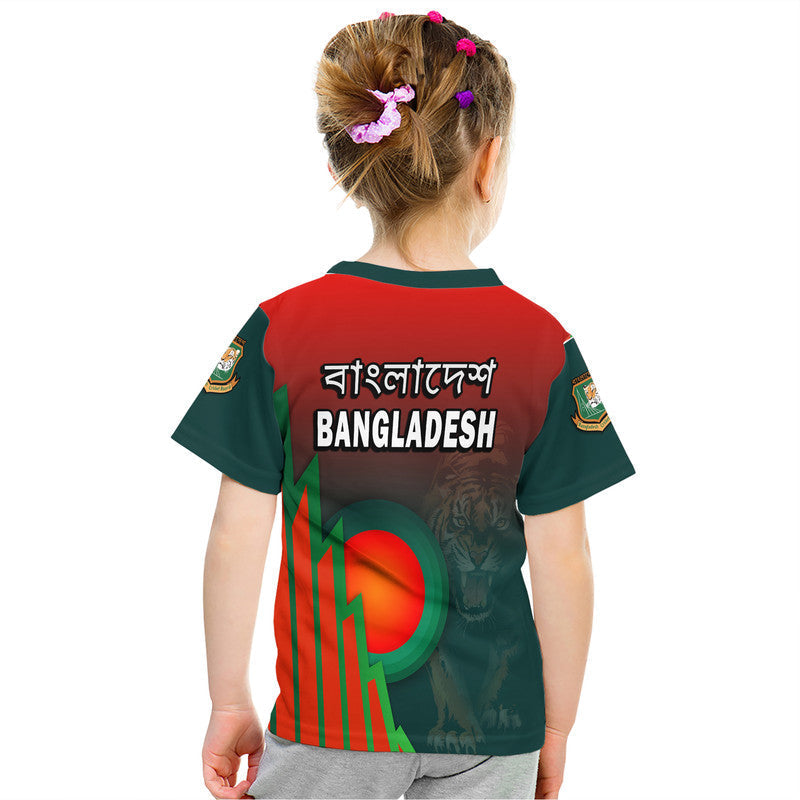 Bangladesh Bangla Tigers Cricket T-Shirt Tigers and Bangladesh Flag Graphic Tee