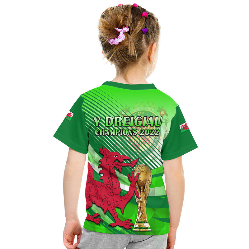Wales Football Champions Qatar 2022 Sport Style T-Shirt Green Graphic Tee