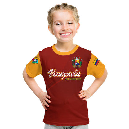 Custom Venezuela Baseball T-Shirt Venezuela Coat Of Arms Graphic Tee
