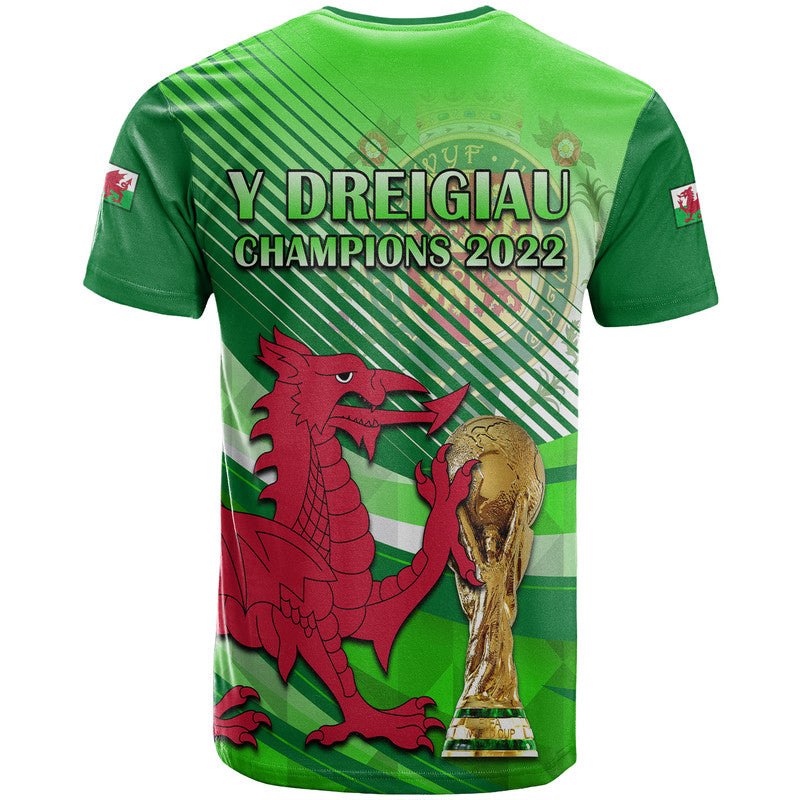Wales Football Champions Qatar 2022 Sport Style T-Shirt Green Graphic Tee