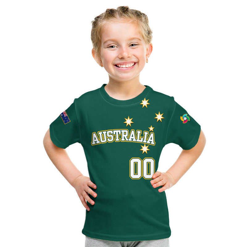 Custom Baseball Australia Green T-Shirt Graphic Tee