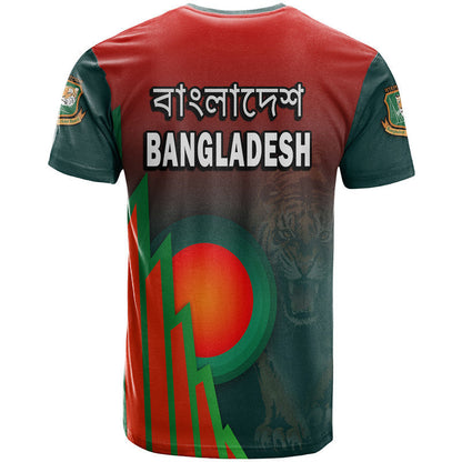 Bangladesh Bangla Tigers Cricket T-Shirt Tigers and Bangladesh Flag Graphic Tee