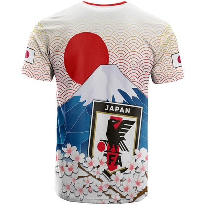 Japan Football Mount Fuji Sakura Sunset T-Shirt Graphic Tee