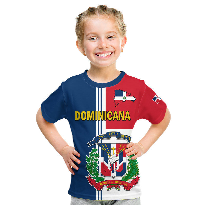 Custom Dominican Republic T-Shirt Coat Of Arms And Flag Map Graphic Tee