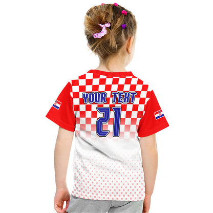 Custom Croatia Hrvatska Football Vibe T-Shirt Graphic Tee