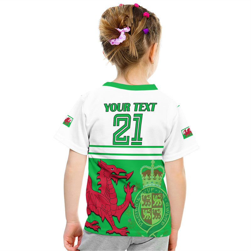 Custom Wales Football Qatar 2022 T-Shirt Cymru Coat of Arms Graphic Tee